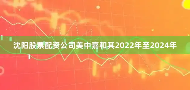 沈阳股票配资公司美中嘉和其2022年至2024年